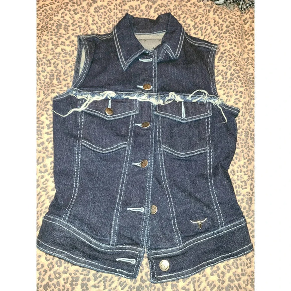 Sergio Valente Denim Jacket Vest Women's Size Small Cotton Flap Pockets (EE) - Picture 1 of 7